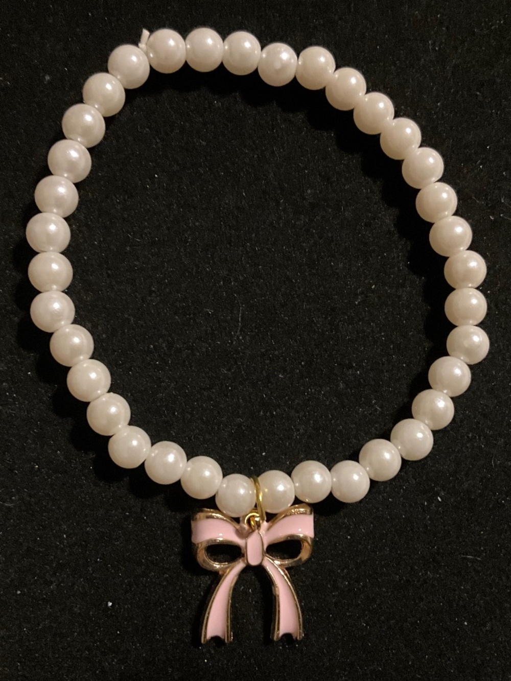 Pink Pearl Pet Collar Necklace with Bow – Small Adjustable Dog/Cat Jewelry